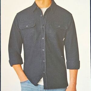 Eddie Bauer, Men's Double Brushed Chamois Shirt, Size Medium, Blue